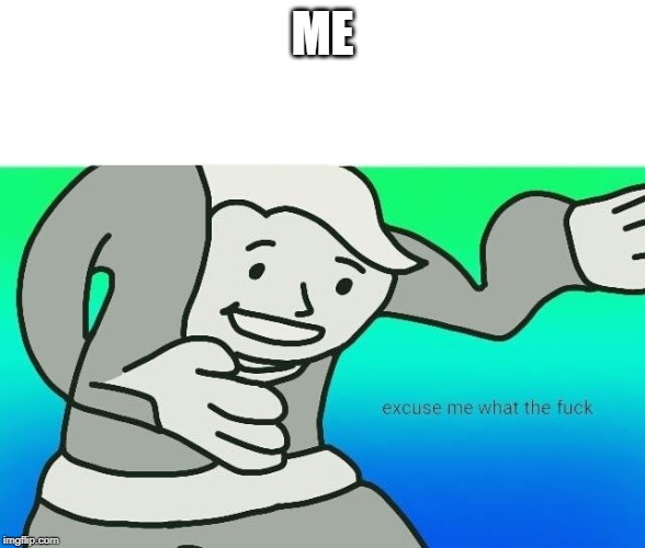 Excuse me, what the fuck | ME | image tagged in excuse me what the fuck | made w/ Imgflip meme maker