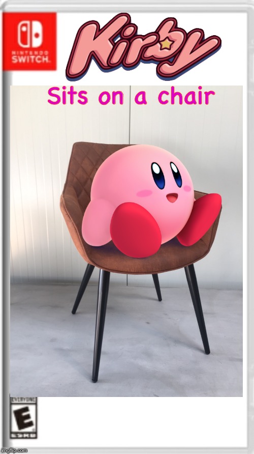 Kirby on a chair | Sits on a chair | made w/ Imgflip meme maker