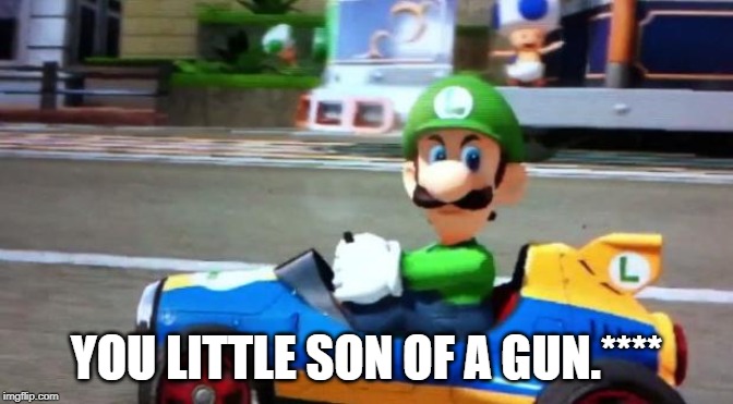 Luigi Death Stare | YOU LITTLE SON OF A GUN.**** | image tagged in luigi death stare | made w/ Imgflip meme maker