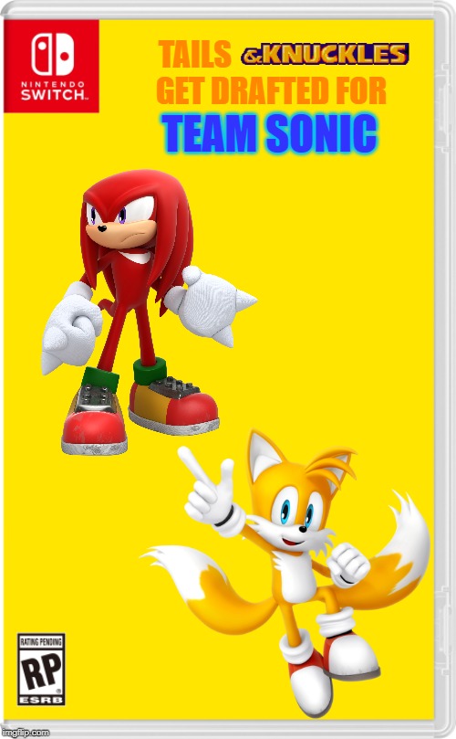 yup | TAILS                          GET DRAFTED FOR; TEAM SONIC | image tagged in nintendo switch cartridge case,sonic the hedgehog,tails,knuckles | made w/ Imgflip meme maker