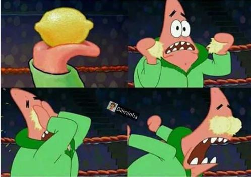 High Quality patrick with lemon Blank Meme Template