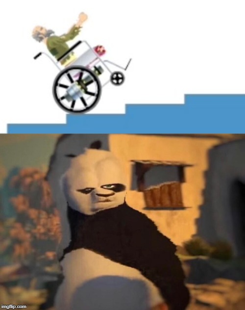 image tagged in kung fu panda wheelchair | made w/ Imgflip meme maker