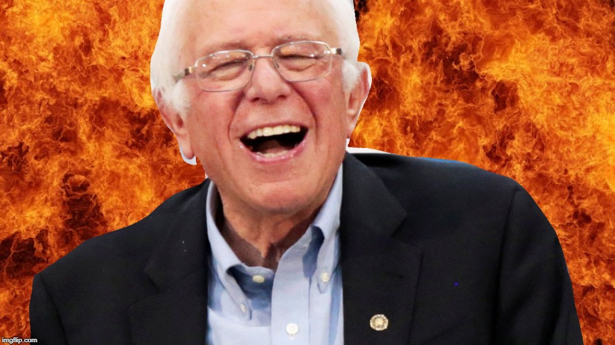 bad bernie | image tagged in bernie sanders,funny memes,usa,fire | made w/ Imgflip meme maker