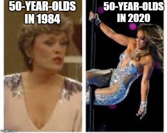 50-YEAR-OLDS IN 2020; 50-YEAR-OLDS IN 1984 | image tagged in superbowl | made w/ Imgflip meme maker