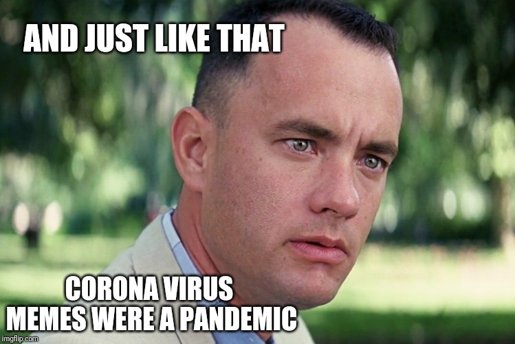 And Just Like That Meme | AND JUST LIKE THAT; CORONA VIRUS 
MEMES WERE A PANDEMIC | image tagged in memes,and just like that | made w/ Imgflip meme maker