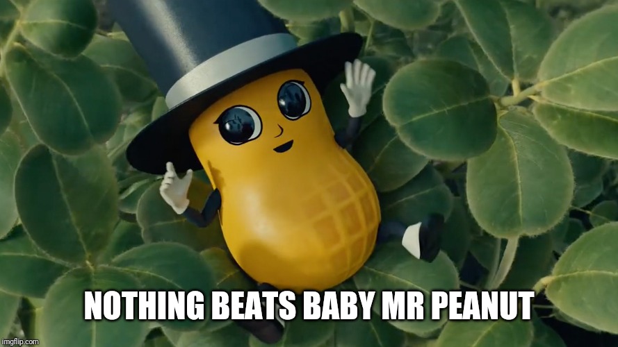 Baby Mr Peanut | NOTHING BEATS BABY MR PEANUT | image tagged in baby mr peanut | made w/ Imgflip meme maker