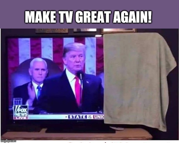 The best way to watch sotu speach | MAKE TV GREAT AGAIN! | image tagged in funny,politics,political meme | made w/ Imgflip meme maker