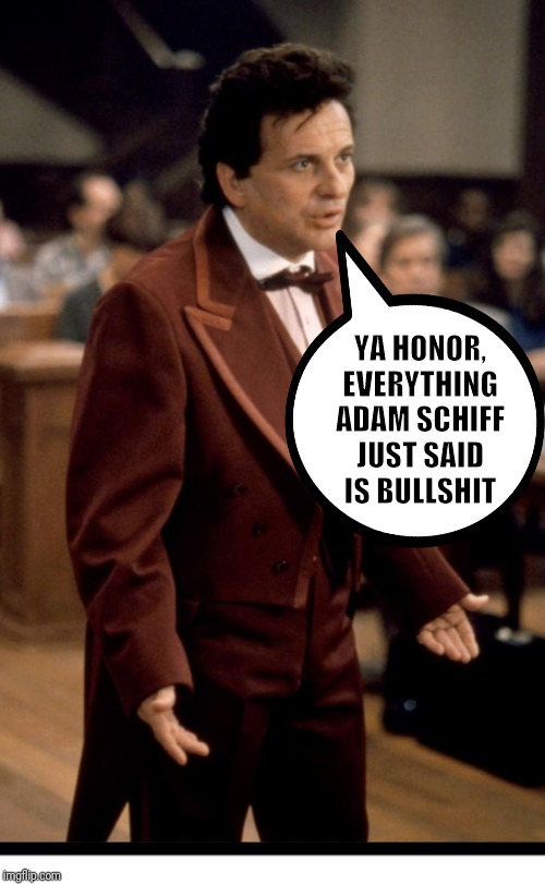 Impeachment | YA HONOR, EVERYTHING ADAM SCHIFF JUST SAID IS BULLSHIT | image tagged in impeachment | made w/ Imgflip meme maker