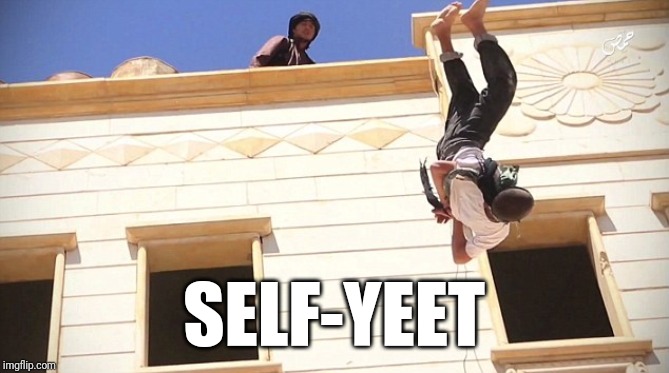 Dont worry, its fake cause it's in the internet | SELF-YEET | image tagged in yeet | made w/ Imgflip meme maker