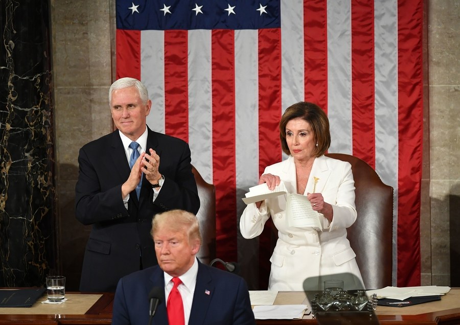 Nancy rips up Trump's* SOTU speech Blank Meme Template