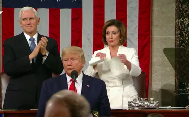 pelosi rips up trump speech Blank Meme Template