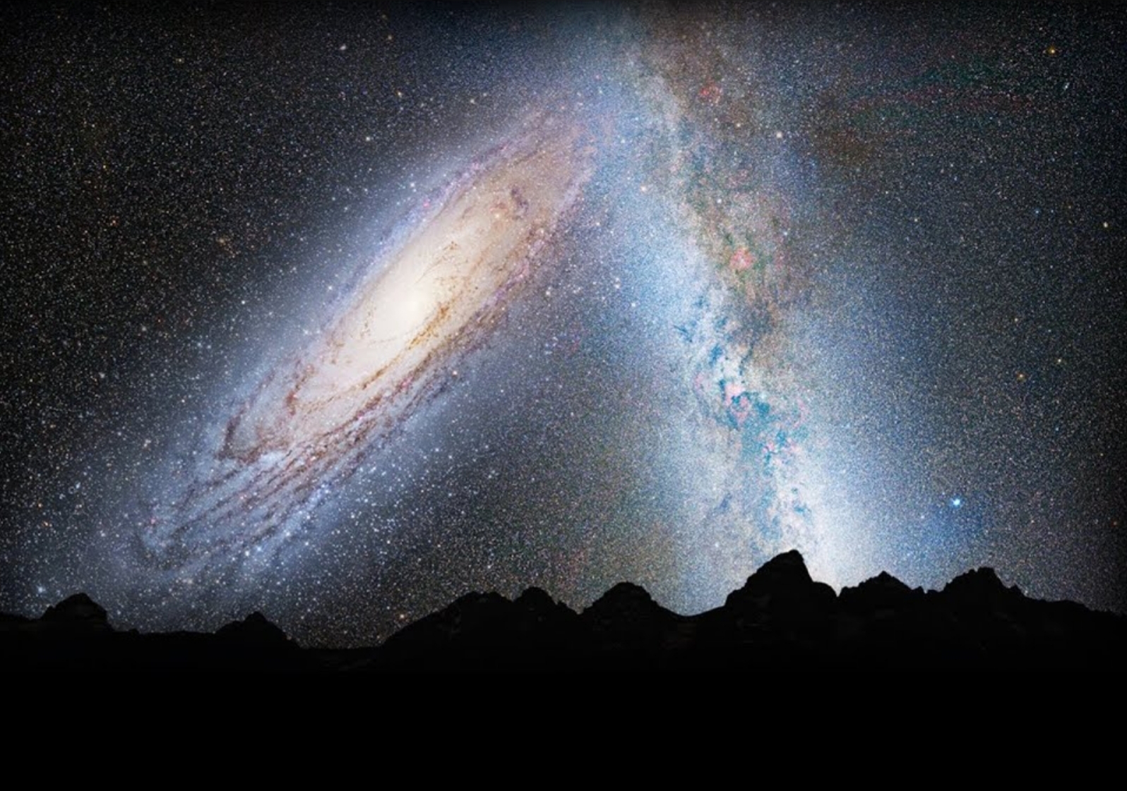 Andromeda and Milkyway Galaxies collision Blank Meme Template