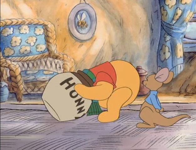 High Quality Pooh in Honey Pot Blank Meme Template