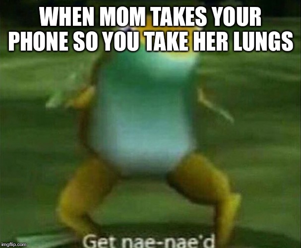 Get nae-nae'd | WHEN MOM TAKES YOUR PHONE SO YOU TAKE HER LUNGS | image tagged in get nae-nae'd | made w/ Imgflip meme maker