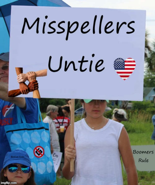 Untieded we stand | MIDDSPELLERS UNTIE | image tagged in misspellers,unite,kewlew,blue cows | made w/ Imgflip meme maker