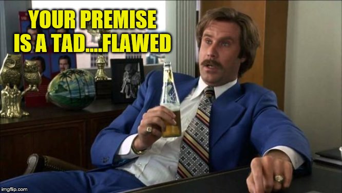 Ron Burgundy | YOUR PREMISE IS A TAD....FLAWED | image tagged in ron burgundy | made w/ Imgflip meme maker