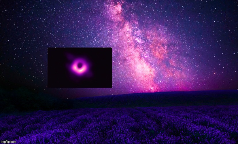 Pink Galaxy over Lavenderfield | image tagged in pink galaxy over lavenderfield | made w/ Imgflip meme maker