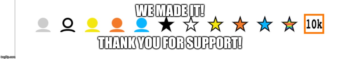 WE MADE IT! THANK YOU FOR SUPPORT! | made w/ Imgflip meme maker