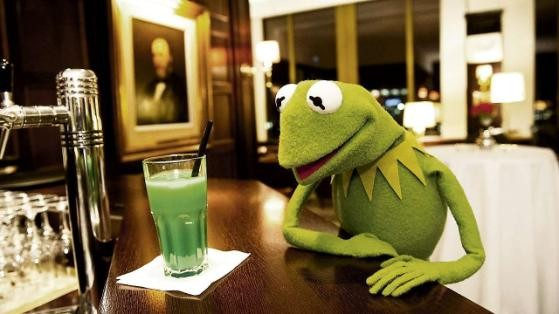 Kermit in the bar Blank Meme Template