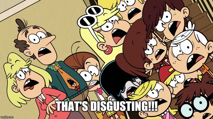 The Loud House shocked reaction |  THAT'S DISGUSTING!!! | image tagged in the loud house shocked reaction | made w/ Imgflip meme maker
