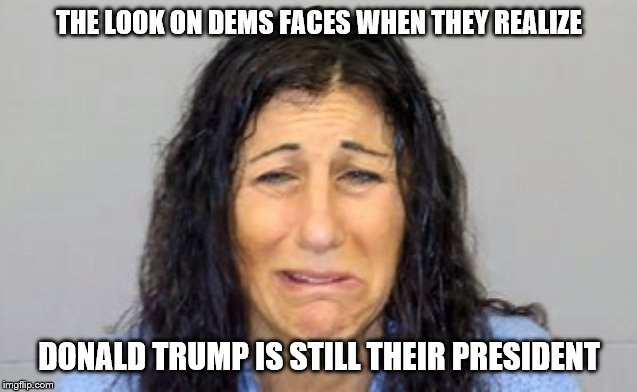 Bad week for the Dems | THE LOOK ON DEMS FACES WHEN THEY REALIZE; DONALD TRUMP IS STILL THEIR PRESIDENT | image tagged in political humor | made w/ Imgflip meme maker