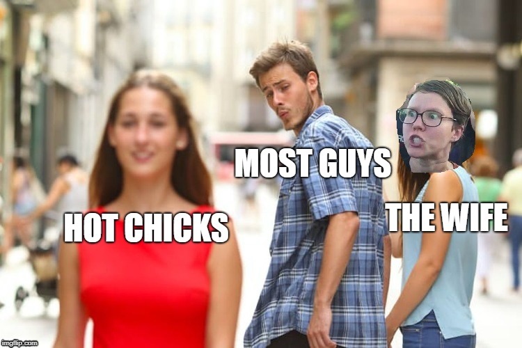 ONE YEAR! | image tagged in memes,distracted boyfriend,triggered feminist,repost | made w/ Imgflip meme maker