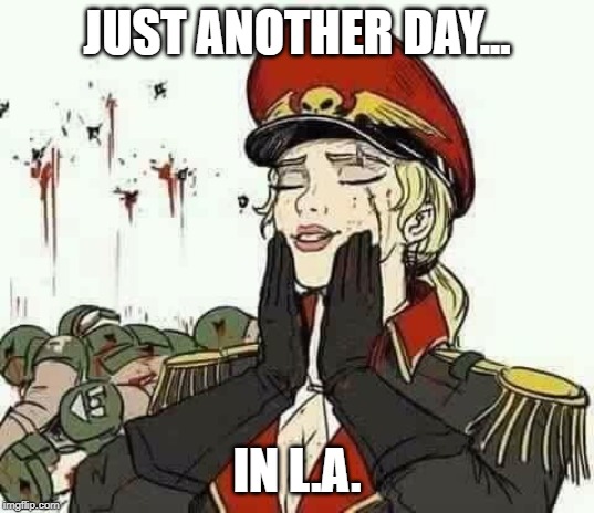 JUST ANOTHER DAY... IN L.A. | image tagged in political meme | made w/ Imgflip meme maker