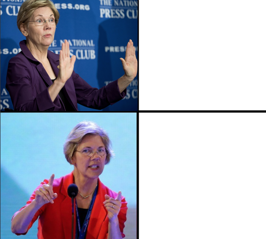 High Quality Elizabeth Warren Likes Blank Meme Template