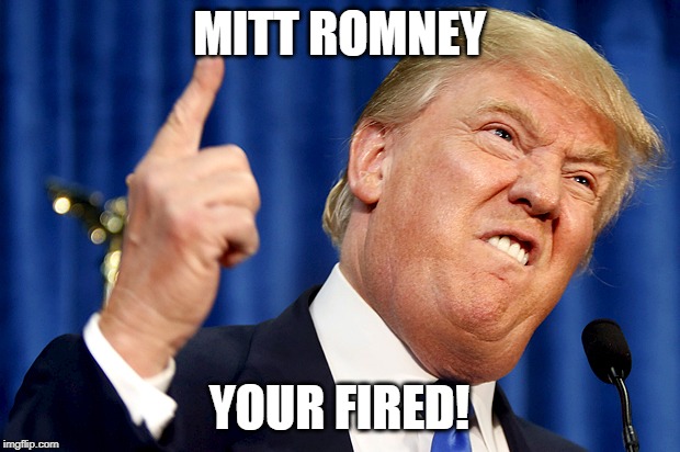 Donald Trump | MITT ROMNEY; YOUR FIRED! | image tagged in donald trump | made w/ Imgflip meme maker