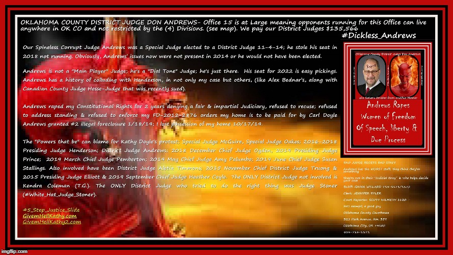 Restoring Justice to Oklahoma County Courts ~ 1 Step at a time 
#5_Step_Justice_Slide  ~ #Strive_4_Jive_2025
GivemHellKathy.com | image tagged in oklahoma,court,corruption,supreme court,judge,tyranny | made w/ Imgflip meme maker