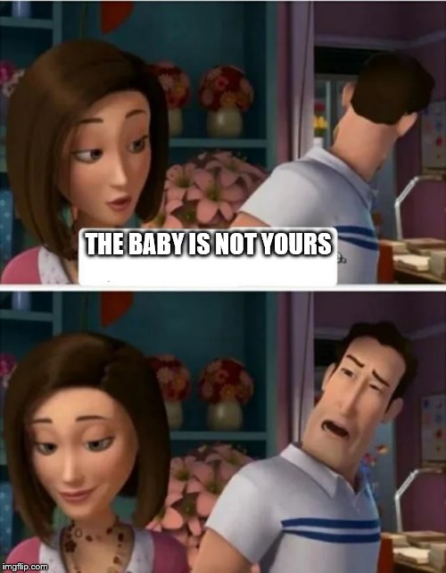 Flawed Logic (blank) | THE BABY IS NOT YOURS | image tagged in flawed logic blank | made w/ Imgflip meme maker