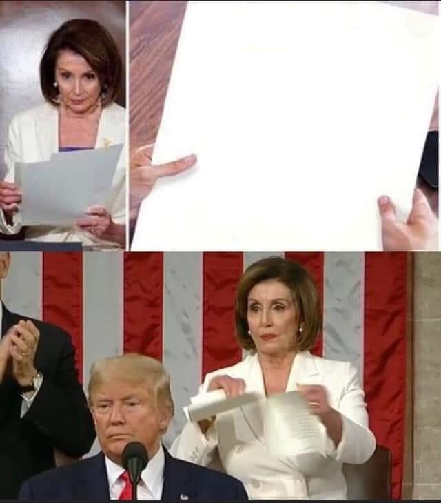 Nancy Pelsosi rips Trump speech Blank Meme Template