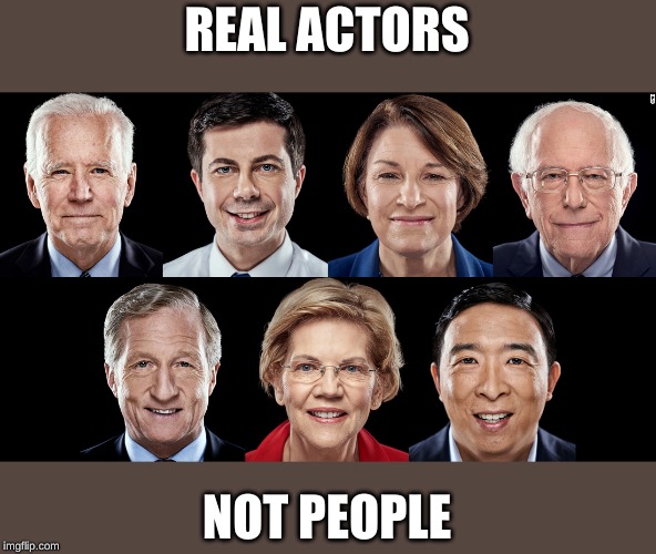 Democratic Candidates — Jan. 2020 | REAL ACTORS; NOT PEOPLE | image tagged in democratic candidates  jan 2020 | made w/ Imgflip meme maker
