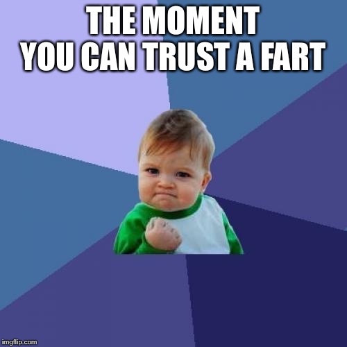 Success Kid | THE MOMENT YOU CAN TRUST A FART | image tagged in memes,success kid | made w/ Imgflip meme maker