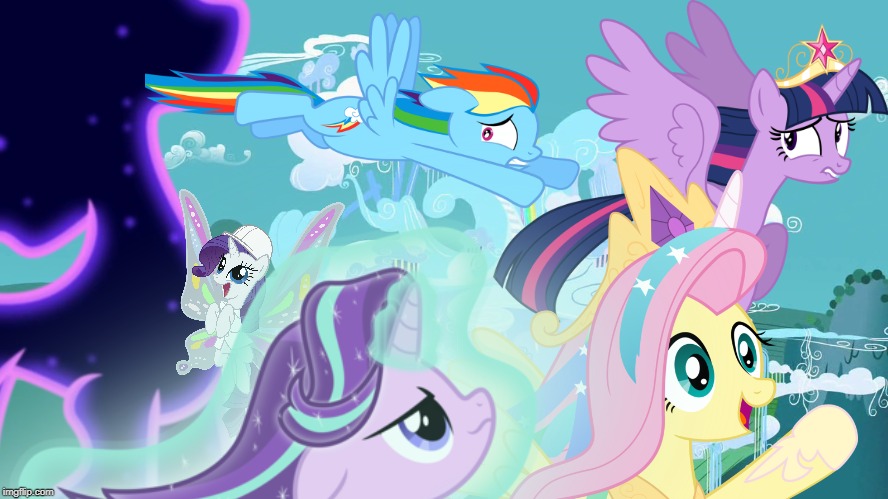 Flying away from scary things is Magic | image tagged in my little pony friendship is magic | made w/ Imgflip meme maker