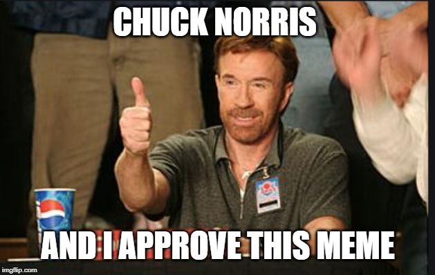 CHUCK NORRIS AND I APPROVE THIS MEME | made w/ Imgflip meme maker