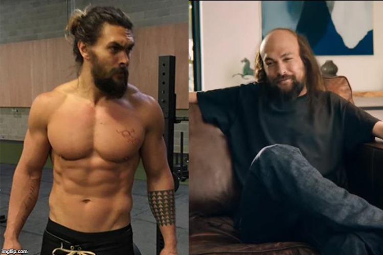 Jason Mamoa Before and After Blank Meme Template