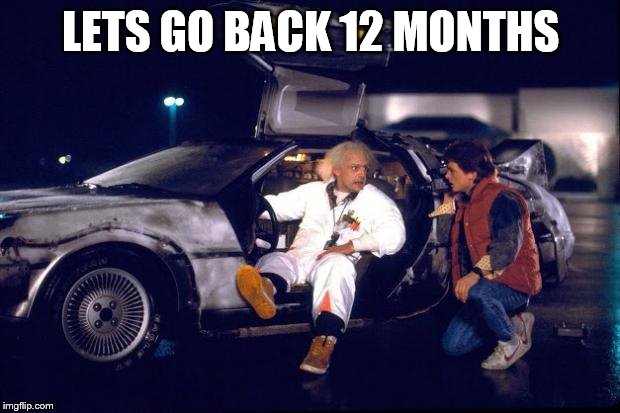 Back to the future | LETS GO BACK 12 MONTHS | image tagged in back to the future | made w/ Imgflip meme maker