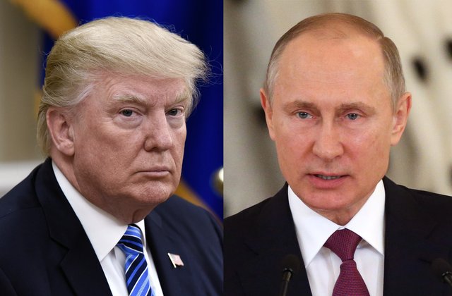 Trump with his boss Putin Blank Meme Template