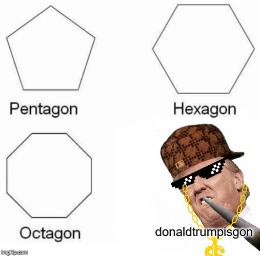 Pentagon Hexagon Octagon | donaldtrumpisgon | image tagged in memes,pentagon hexagon octagon | made w/ Imgflip meme maker