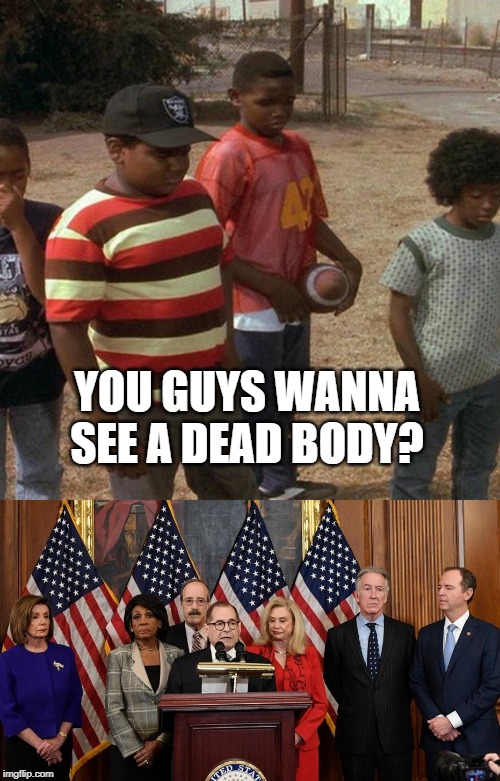 They Dead | YOU GUYS WANNA SEE A DEAD BODY? | image tagged in dead body,house democrats | made w/ Imgflip meme maker