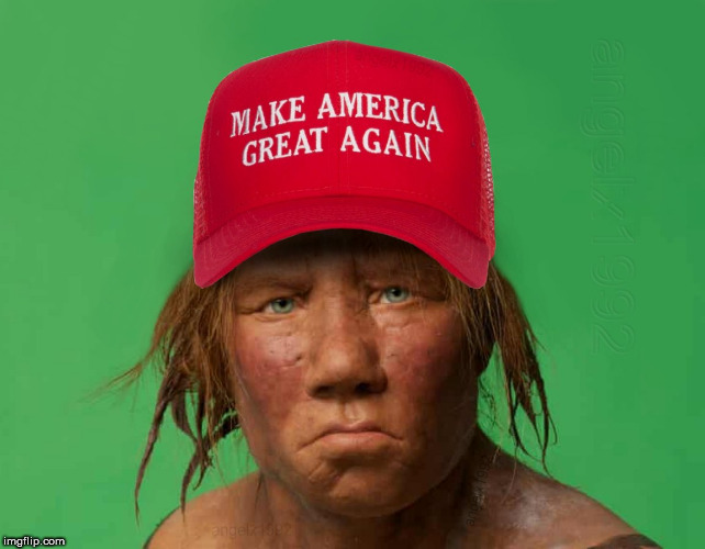 make neanderthals great again | image tagged in neanderthal,knuckle dragger,trump,caveman,trumptards,evolution | made w/ Imgflip meme maker
