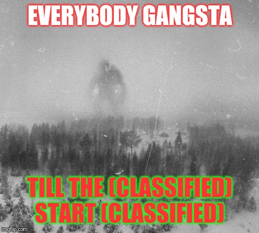 Everybody gangsta | EVERYBODY GANGSTA; TILL THE (CLASSIFIED) START (CLASSIFIED) | image tagged in memes,funny,funny memes,funny meme,weird photo of the day,brimmuthafukinstone | made w/ Imgflip meme maker