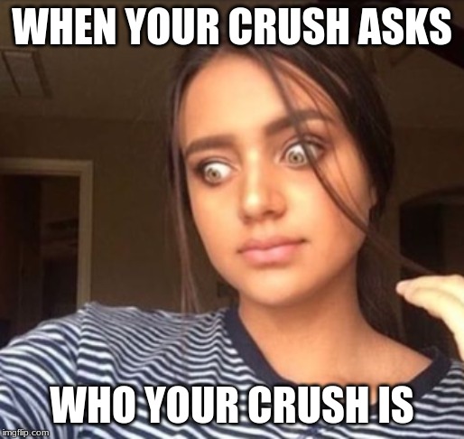 WHEN YOUR CRUSH ASKS; WHO YOUR CRUSH IS | image tagged in crush | made w/ Imgflip meme maker