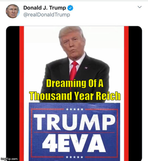 Trump Dreams Of A Thousand Year Reich | Dreaming Of A; Thousand Year Reich | image tagged in trump,donald trump | made w/ Imgflip meme maker