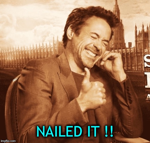 laughing | NAILED IT !! | image tagged in laughing | made w/ Imgflip meme maker