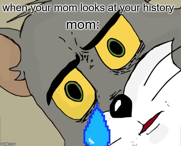 Unsettled Tom | when your mom looks at your history; mom: | image tagged in memes,unsettled tom | made w/ Imgflip meme maker