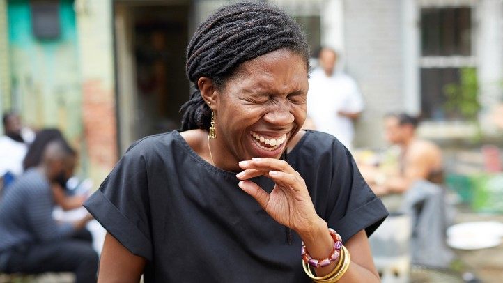 High Quality laughing woman Blank Meme Template