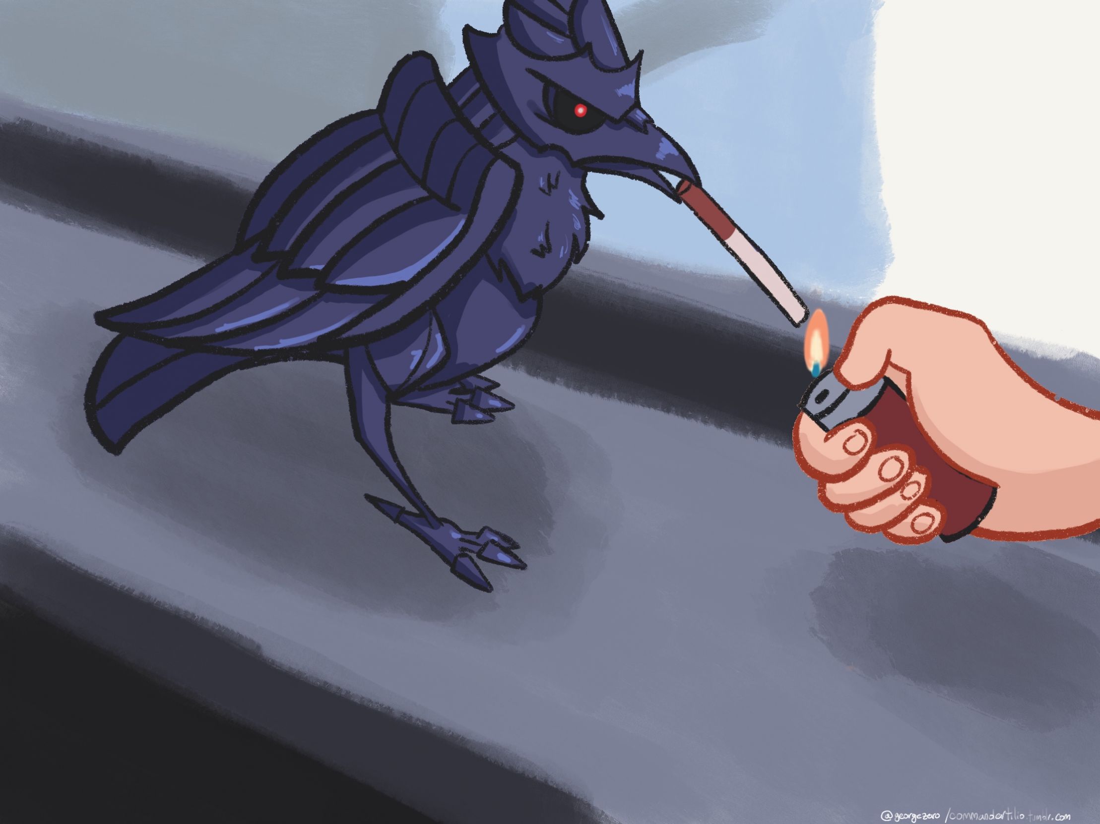 High Quality Lighter corviknight Blank Meme Template