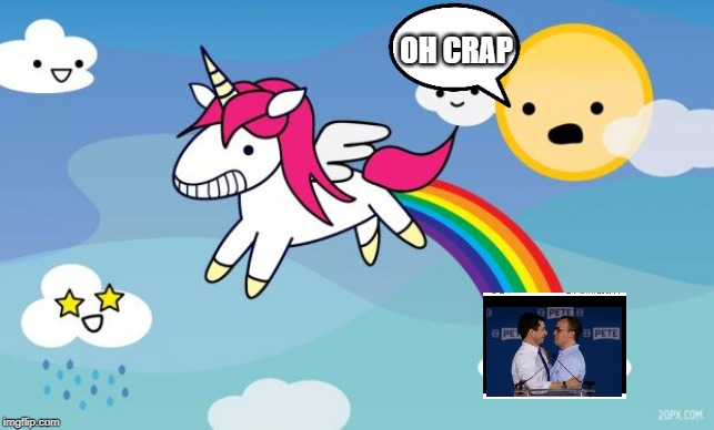 Rainbow unicorn | OH CRAP | image tagged in rainbow unicorn | made w/ Imgflip meme maker